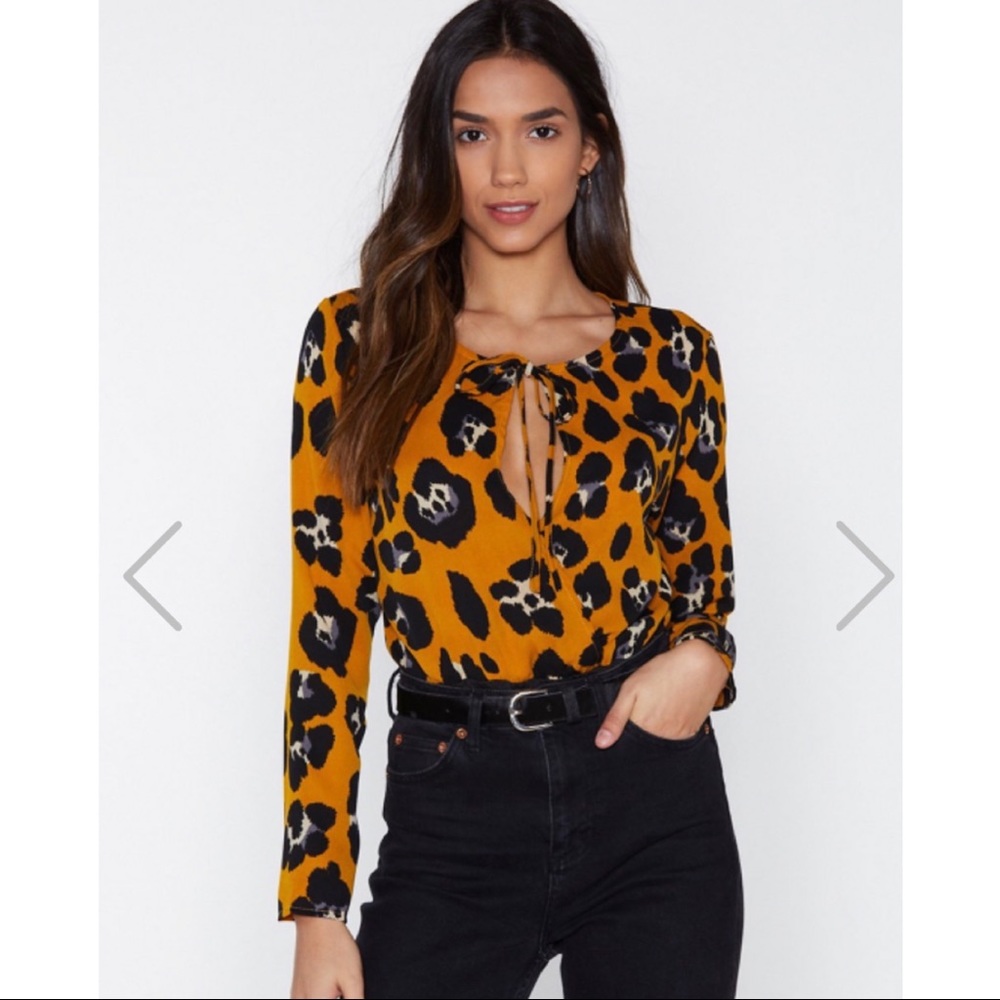 NWT Nasty Gal Leopard Print Bodysuit